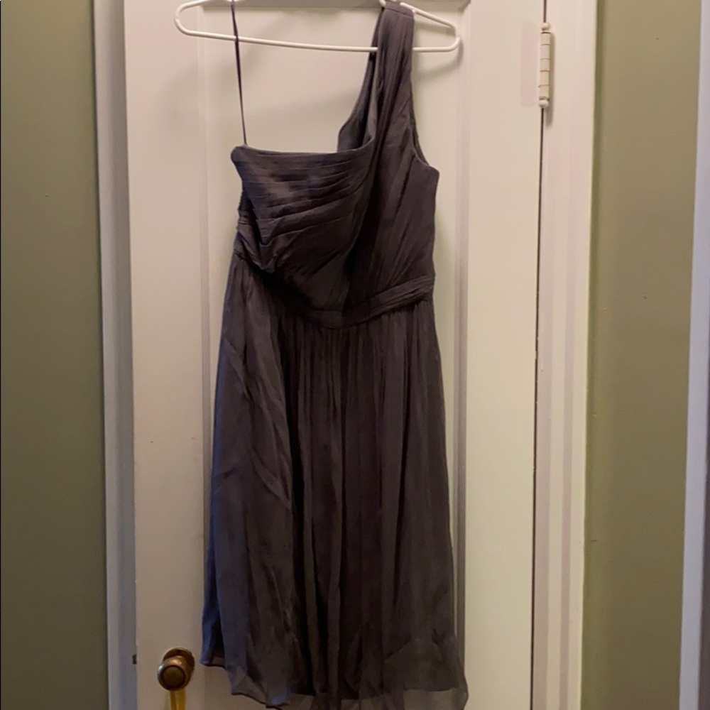 Jcrew graphite one shoulder dress